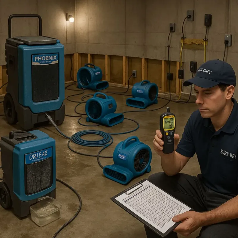 Structural Drying and Dehumidification process in West Plains, MO